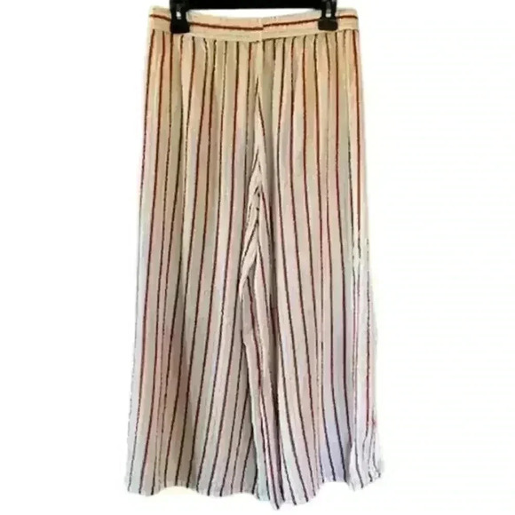 Onia Women's Red, White, and Metallic Wide Leg Side Slit  Pants, Size Medium - Picture 3 of 3